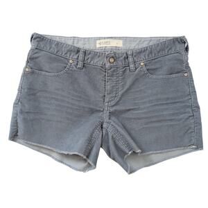 Carve Designs Corduroy Shorts Size 6 Blue Gray Cut Offs Fringe Cotton